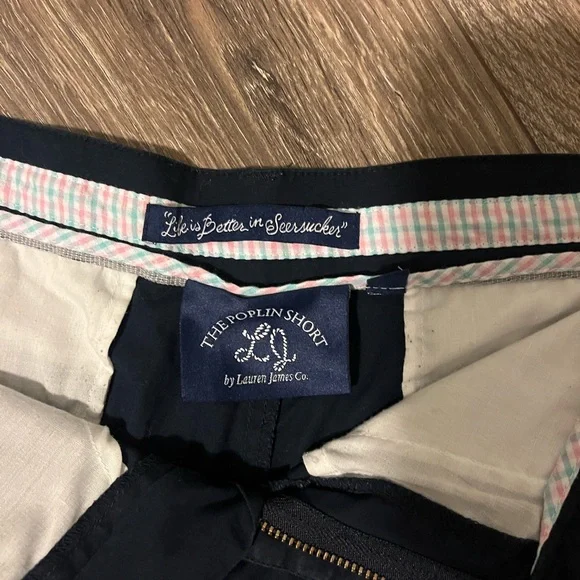 Lauren James Navy Poplin shorts - Picture 2 of 4